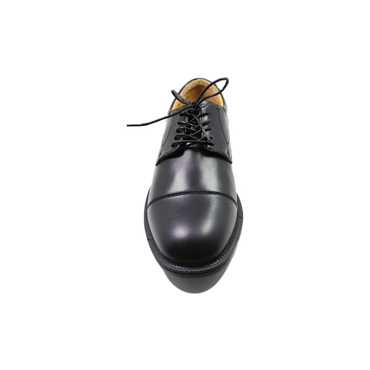 Black trendy leather oxfords shoes for men wear resistant shock absorption shoes