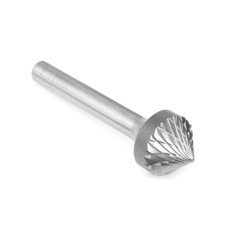 90 degree Conical Alloy Hard Metal Grinding Head Wood Carving Tungsten Steel Rotary Boring Cutter K-type File Boring Tool