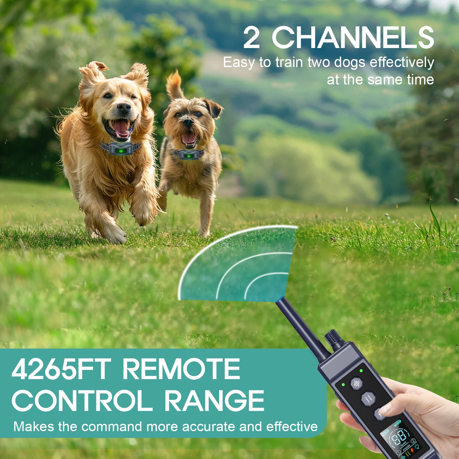 2024 Latest Dog Training Collar Long-Range Remote Turbo Boost  for Small Medium Large Dogs Excessive Barking Pet Corrector