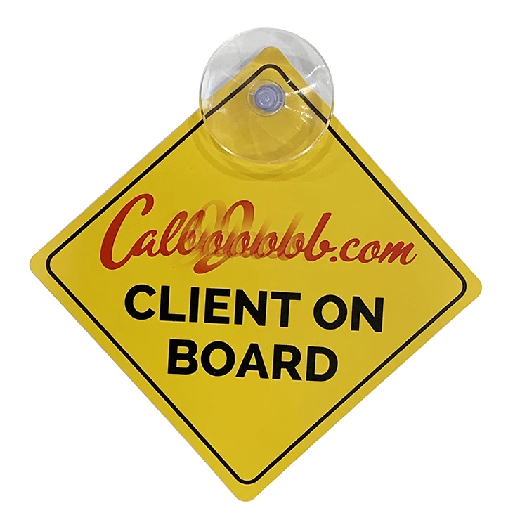 Custom Pvc Baby On Board Car Logo Warning Sign With Suction Cup