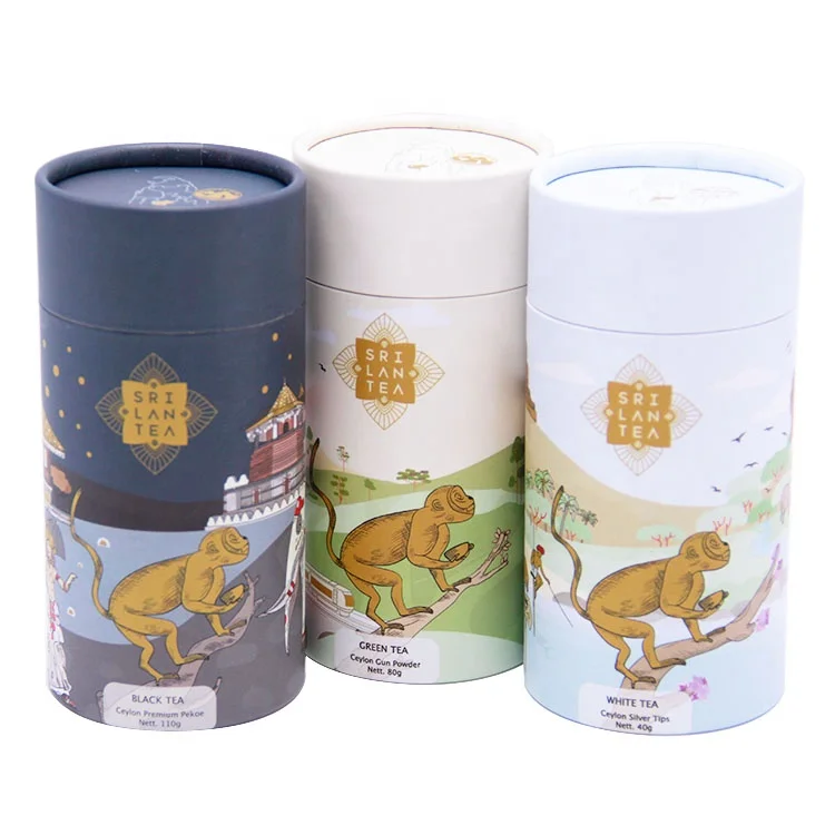 Customized Cylinder Food Grade Round Box Tea Gift Packaging Cardboard Box/Cylindrical Paper Tea Box