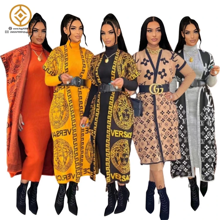 Y5031-designer women winter clothes long cardigan luxury cloak woolen coat for women
