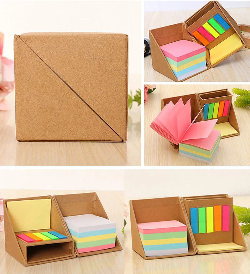 Bview Art Multicolor Memo Cube Sticky Notes Set With 2 Stimulating Card For Students Back to School
