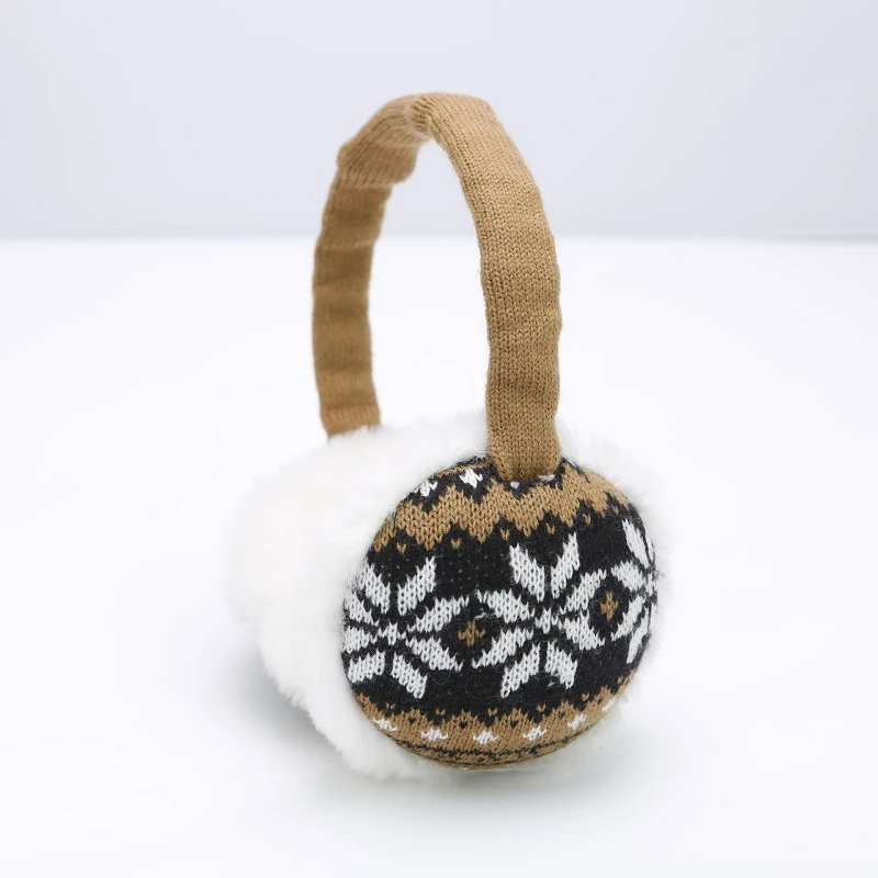 Cute Winter Snowflake Design Warm Soft Light Up Safety Earmuff Headband For Women