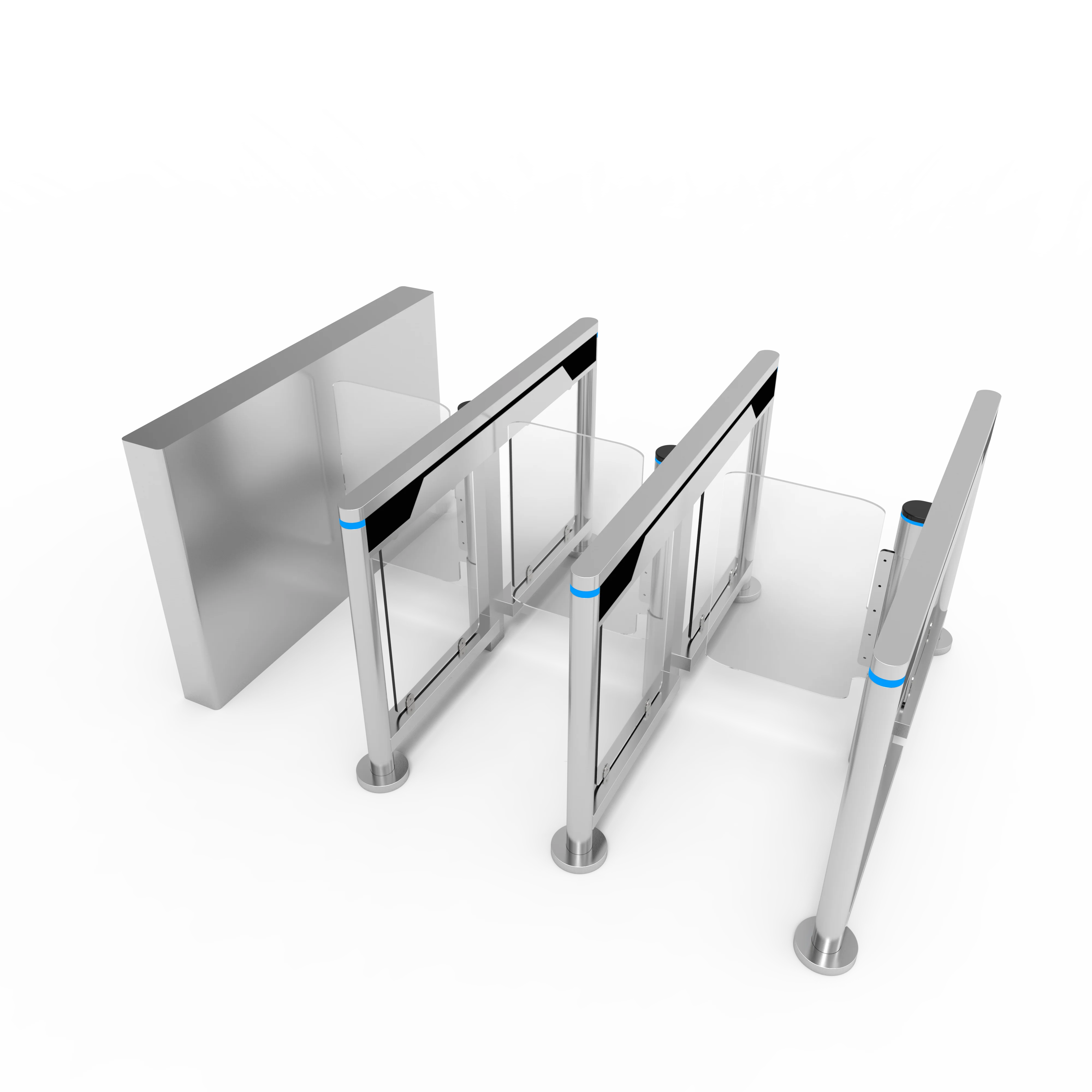 Swing Gate Turnstile QR Code Swing Barrier Servo Motor Speed Turnstile Gate SUS 304 Stainless Steel Steel Outer Body