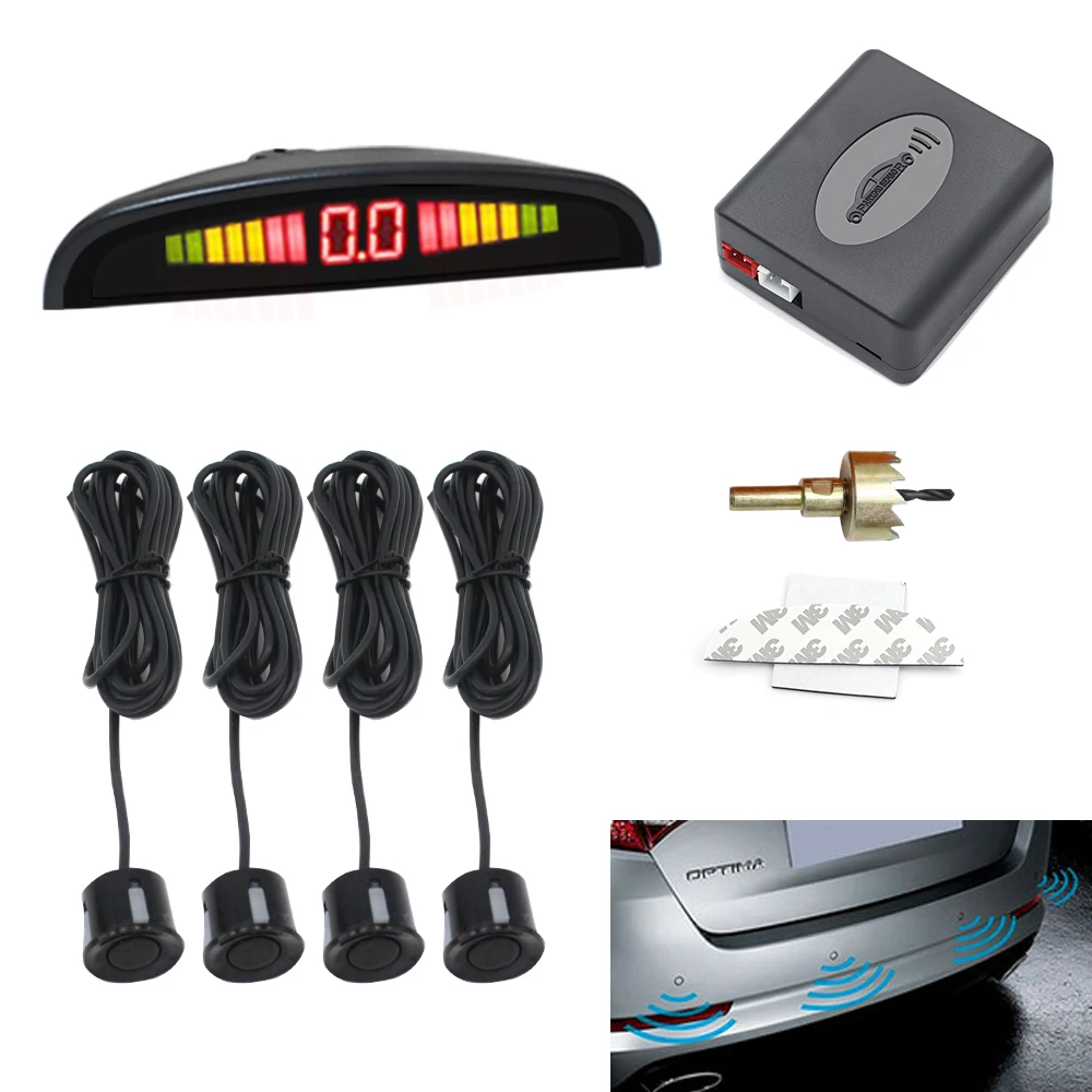 Car Reverse Sensor Reverse Alarm Buzzer Rear Blind Spot 4 radar detector for car 12v Digital Display Radar Parking Sensor System