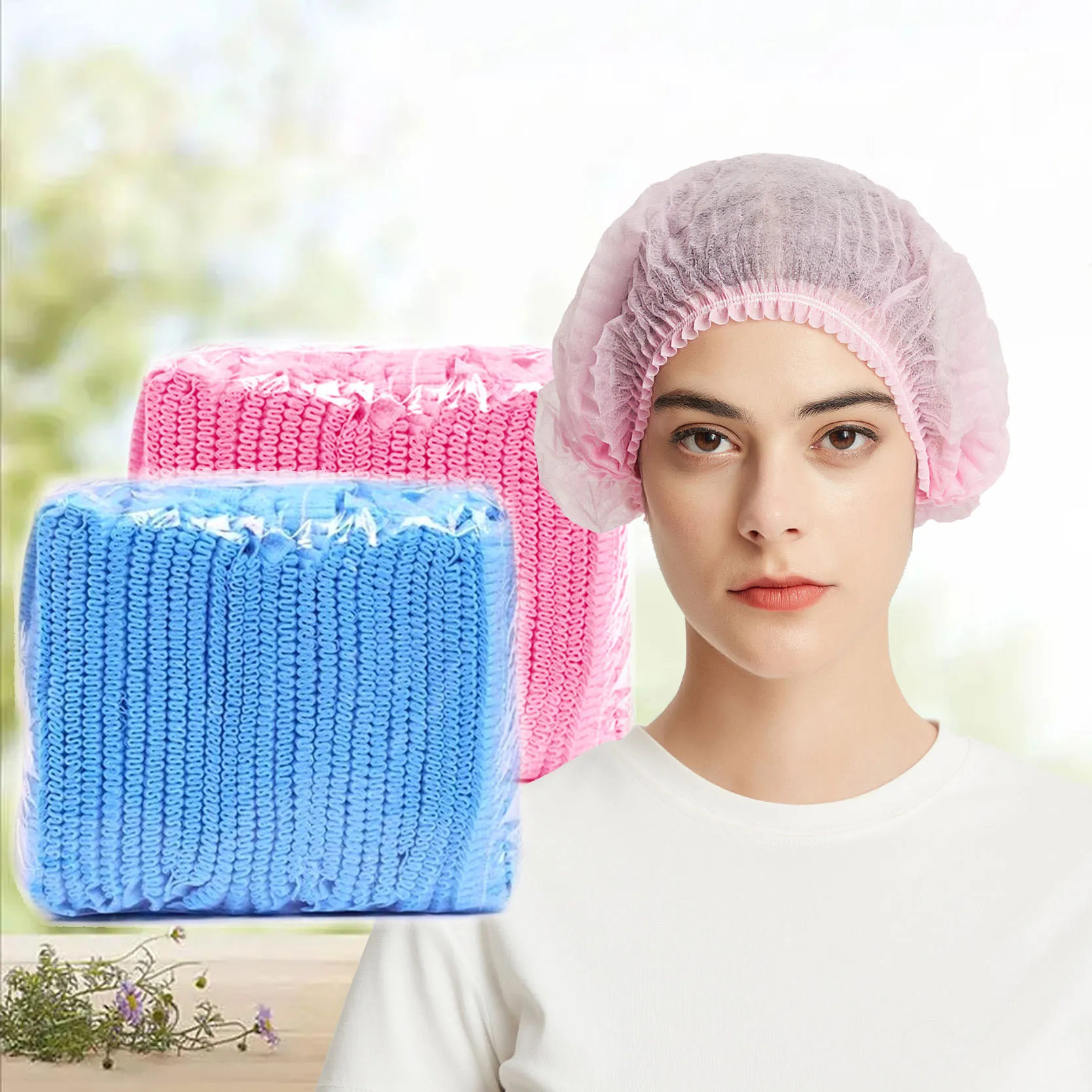 Wholesale Disposable Hair Net Food Factory Spa personal care Head Cover Elastic Non Woven Disposable Clip Cap Mob Cap