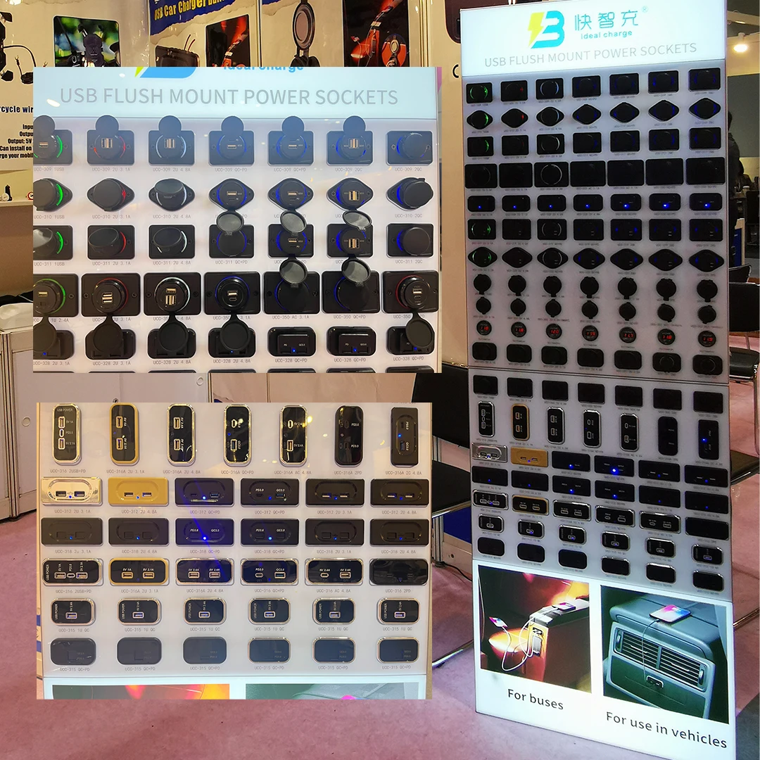 Universal 12V 24V Car Charger QC3.0 + USB Type C PD Charger with Voltmeter