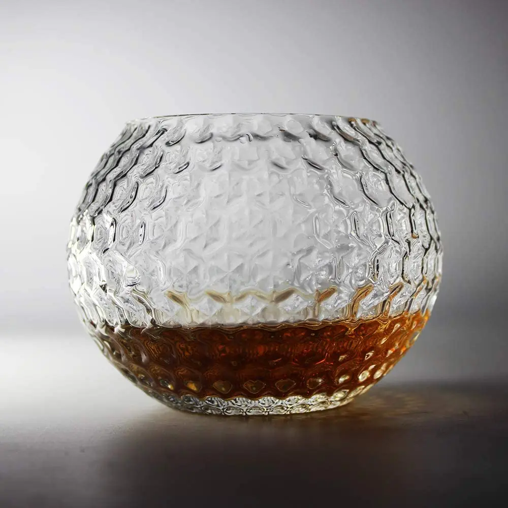 High quality  Top selling Two Set Glass Ball Whisky Glass Decanter Set in wooden box