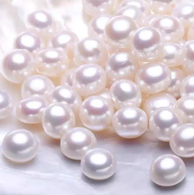HMOIS Factory Wholesale Price Natural Cultured White Round Pearl Beads
