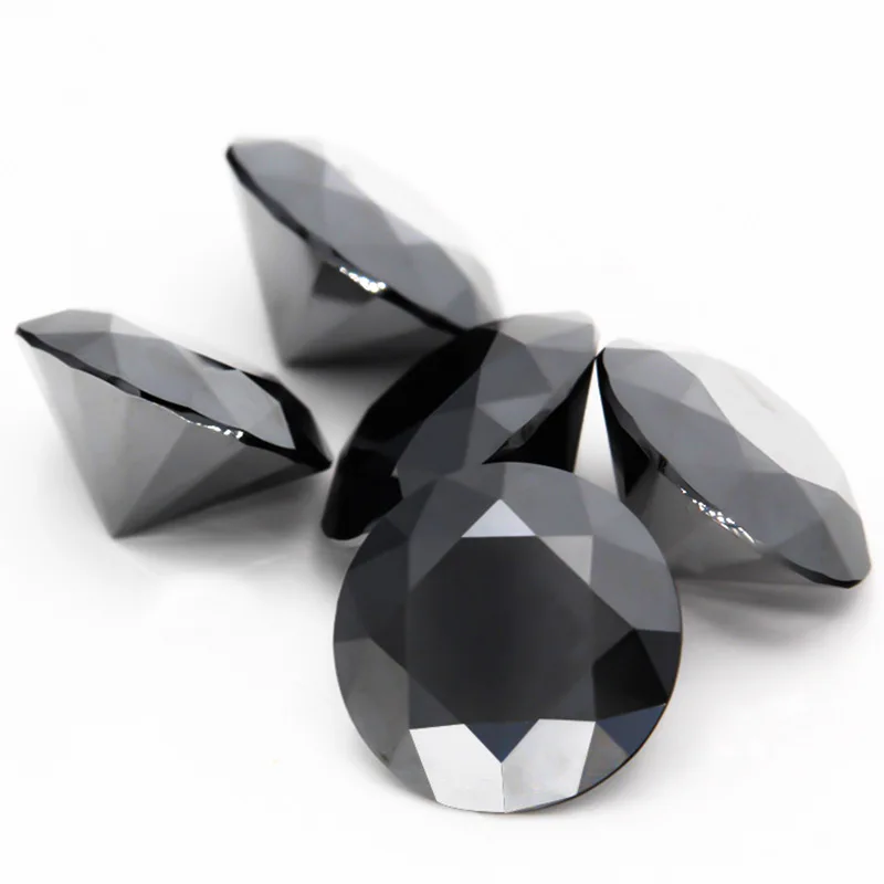 High quality wholesale price factory direct sale round 4mm-11mm black moissanite diamonds