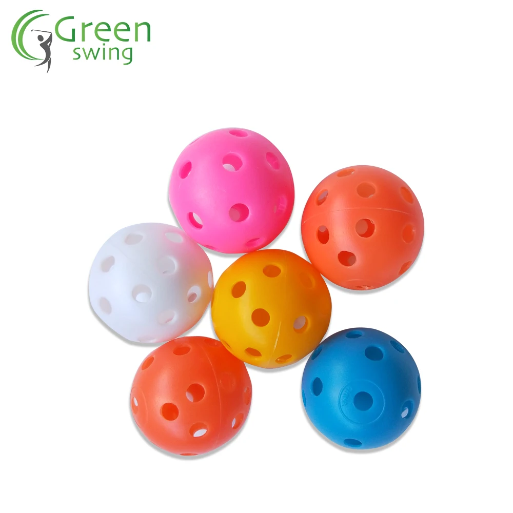Light Colorful Hollowed Out Plastic Golf Balls For Promotion Gifts