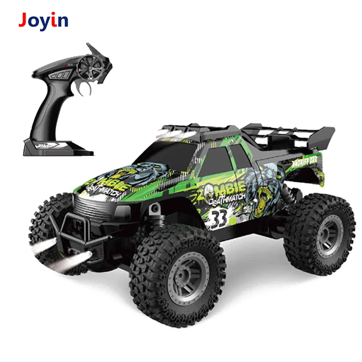 1:18 2.4 GHz All Terrain Remote Control Car with Spray Light & Music Climbing Crawler RC Monster Truck for Boy 15KM/H