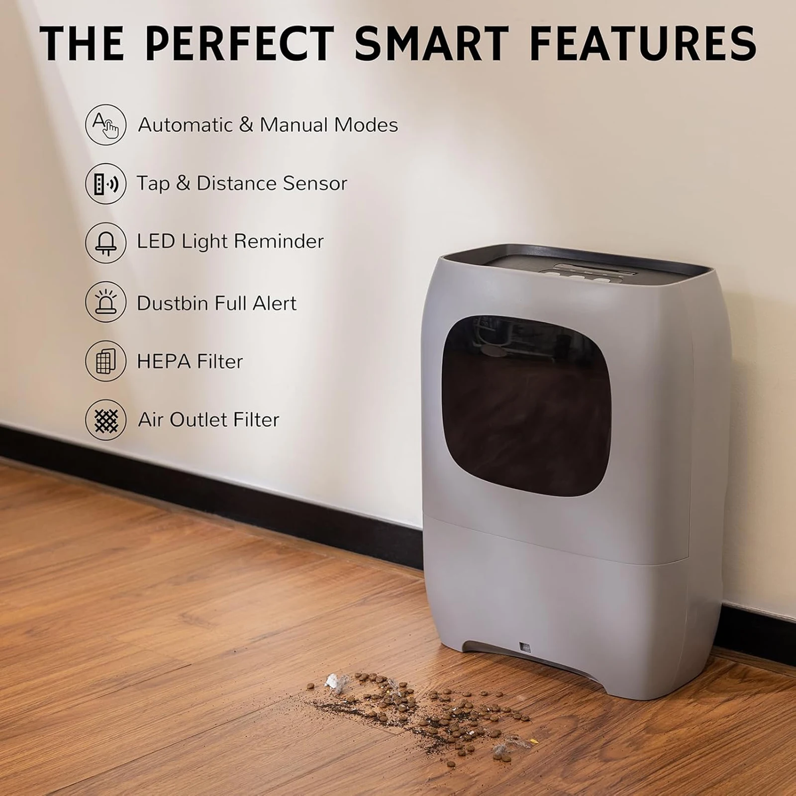 Touchless Vacuum Automatic Dustpan Corded Canister Vacuum Bagless Automatic Sensor DustPan Vacuum