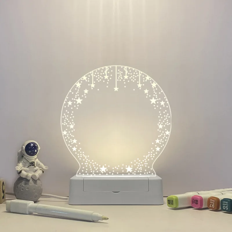 Креативная доска для объявлений «сделай сам», 3d подарок, иллюзионная лампа, акриловая настольная деревянная основа, украшение для дома, декор детской комнаты, ночник