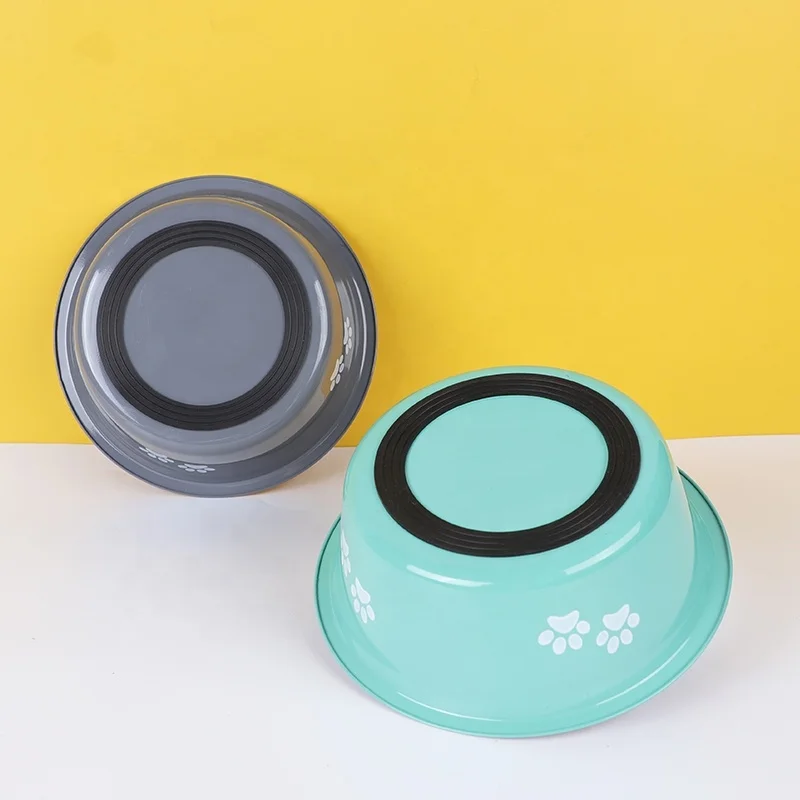 Stainless steel Pet Bowl With Anti-skid Silicone Various Sizes Puppy Cats Bowls Drink Food Water Dish Feeder