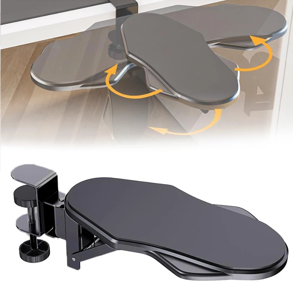 Adjustable Arm Rest for Desk, Ergonomic Rotating Armrest Support Extender, Desk Arm Pad Rest Holder