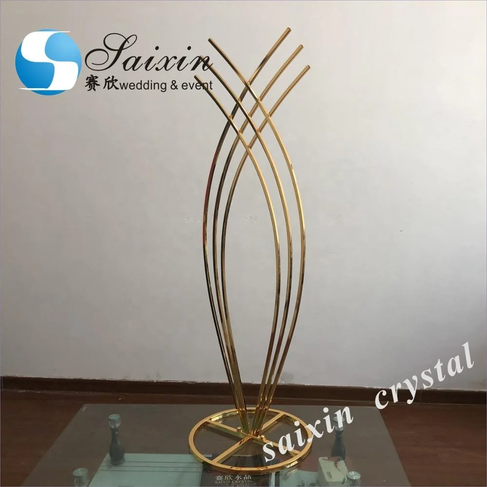 Новое поступление, Золотой металлический крест для свадебного стола, Цветочная стойка, центральные части