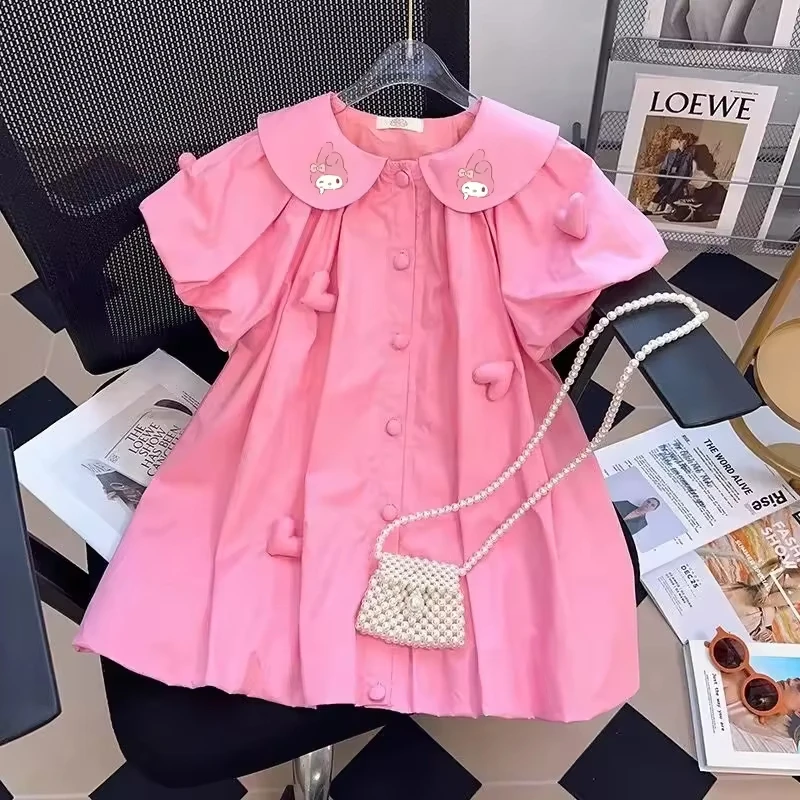 Новое платье для девочек Sanrios KT My Melody милое летнее малышей с коротким рукавом мультяшное Cinnamoroll подарок