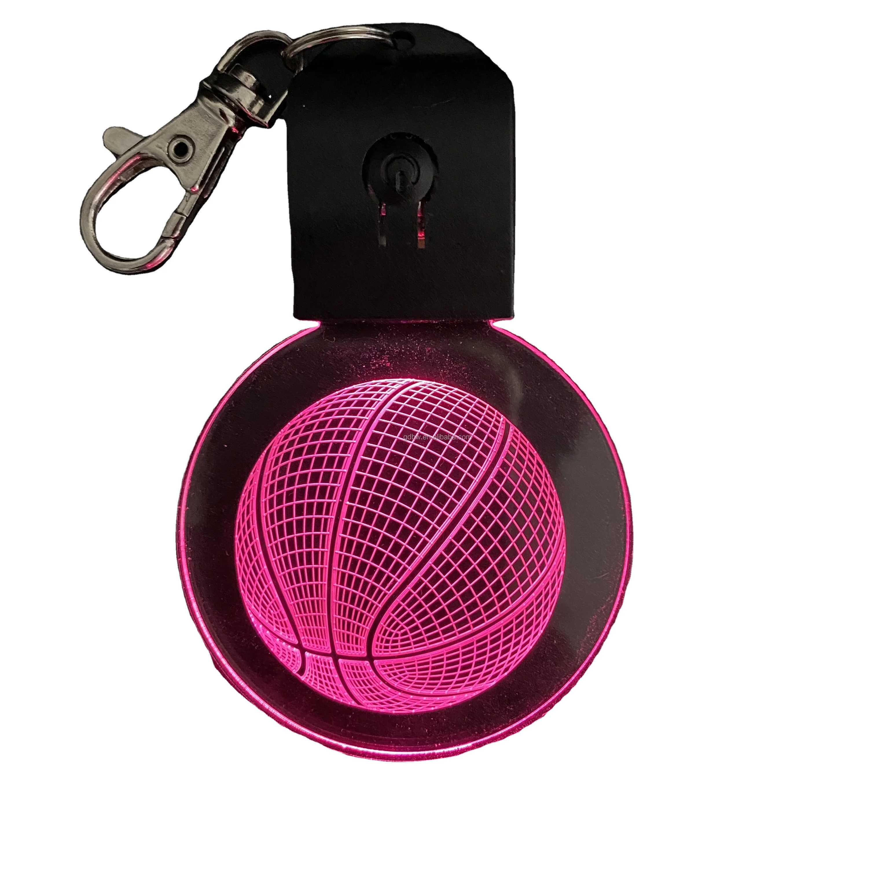 Оптовая продажа с фабрики логотип на заказ RGB-дисплей блестящий прозрачный чистый акриловый брелок для самостоятельной сборки сделай сам ключей из аниме