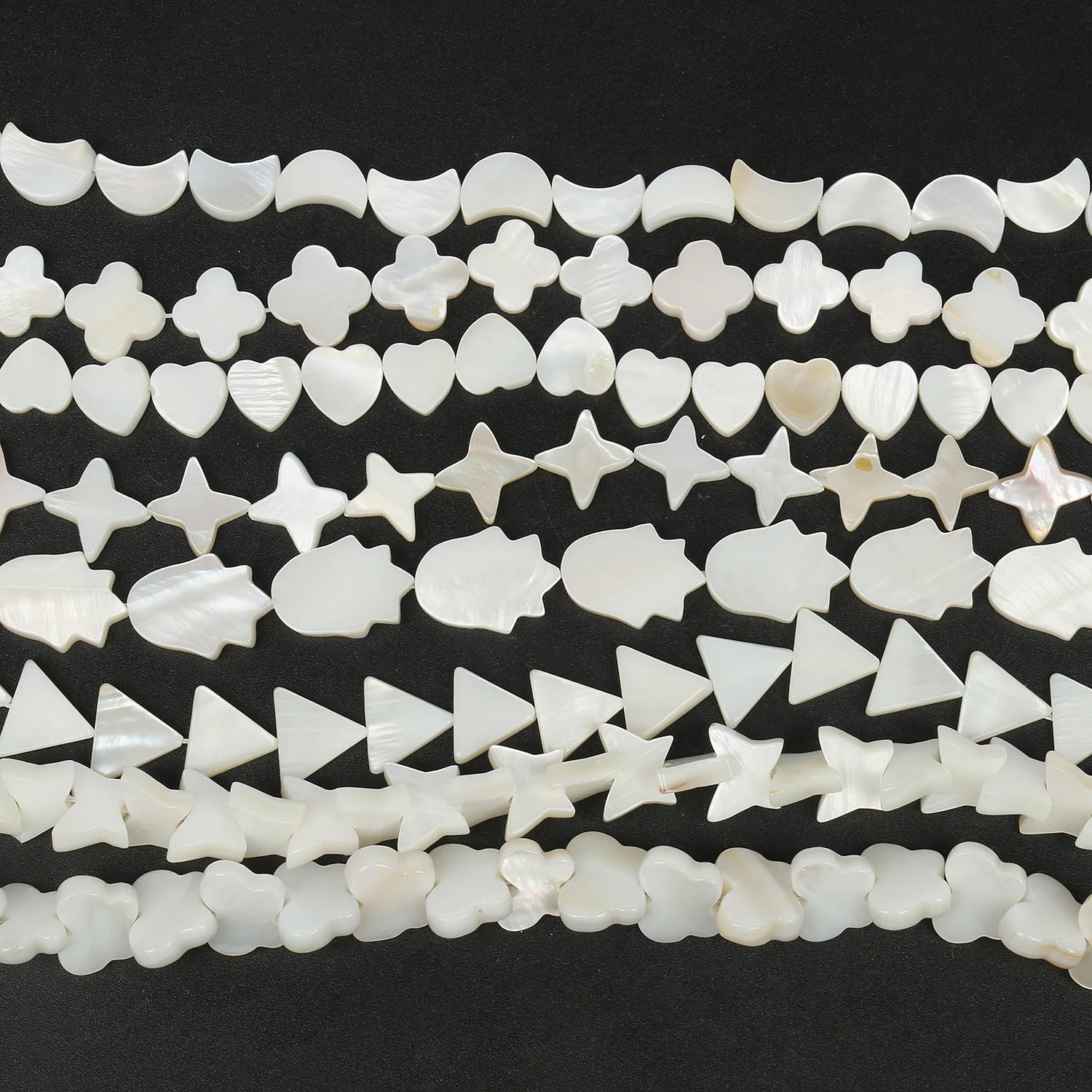Natural White Heart Star Freshwater Shell Beads Mother Of Pearl Loose Spacer Beads For Jewelry Making DIY Bracelet