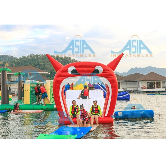 Inflatable beach fun water sports games floating sea aqua park