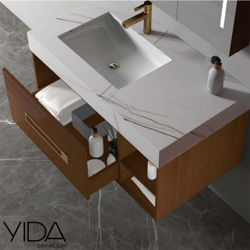 Мебель для гостиниц YIDA, водонепроницаемый деревянный шкаф для ванной комнаты в европейском стиле