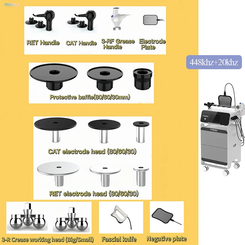 Master Fever 448k 360 rotating rf 448khz+20khz deepba RET CET RF Tecar Therapy Fat Burning Weight Loss Body Slimming Machine