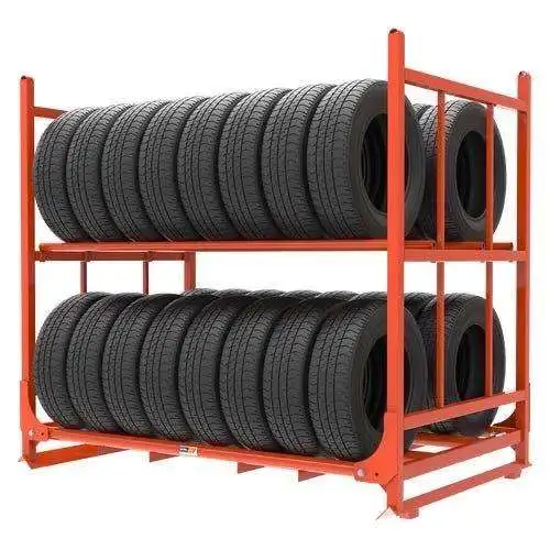 Foldable Hot Sale Space Saving Metal Industrial Drill Powder Coat Stack Commercial Pallet Rack Warehouse Storage Stacking Racks