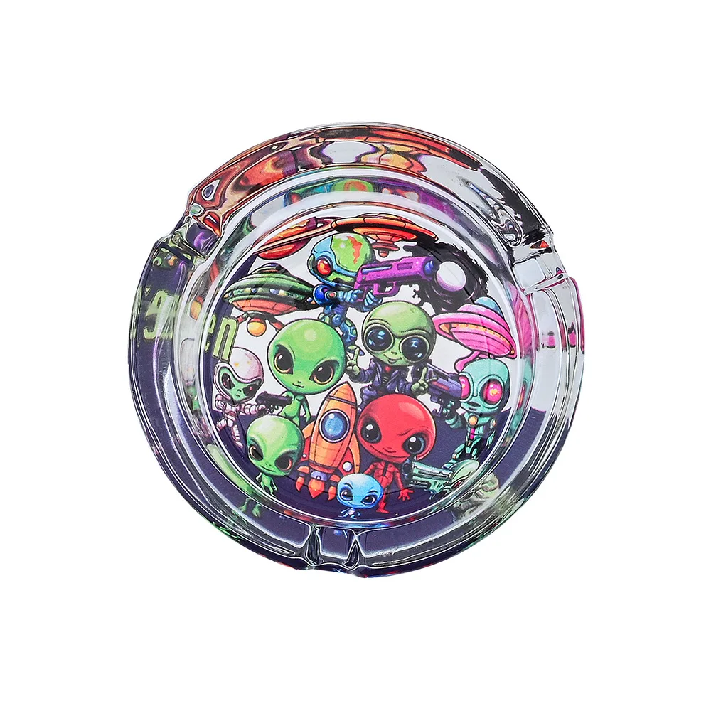 New Alien Glass Ashtray Cartoon Personalized Crystal Creative Alien Portable Ashtray