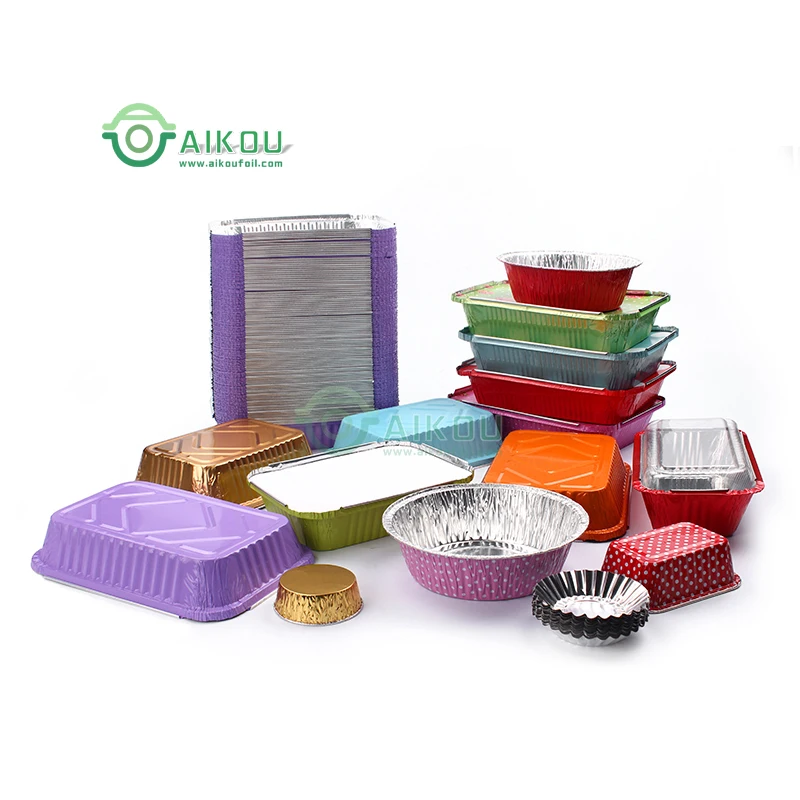 wholesale rectangular pie pan meal box fast food foil trays with cover packaging trays takeaway aluminium container