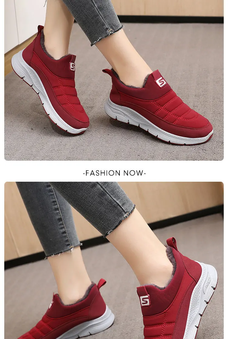 
RTS low price outdoor new fashion fleece lining anti slip women winter snow warm boots shoes for women 