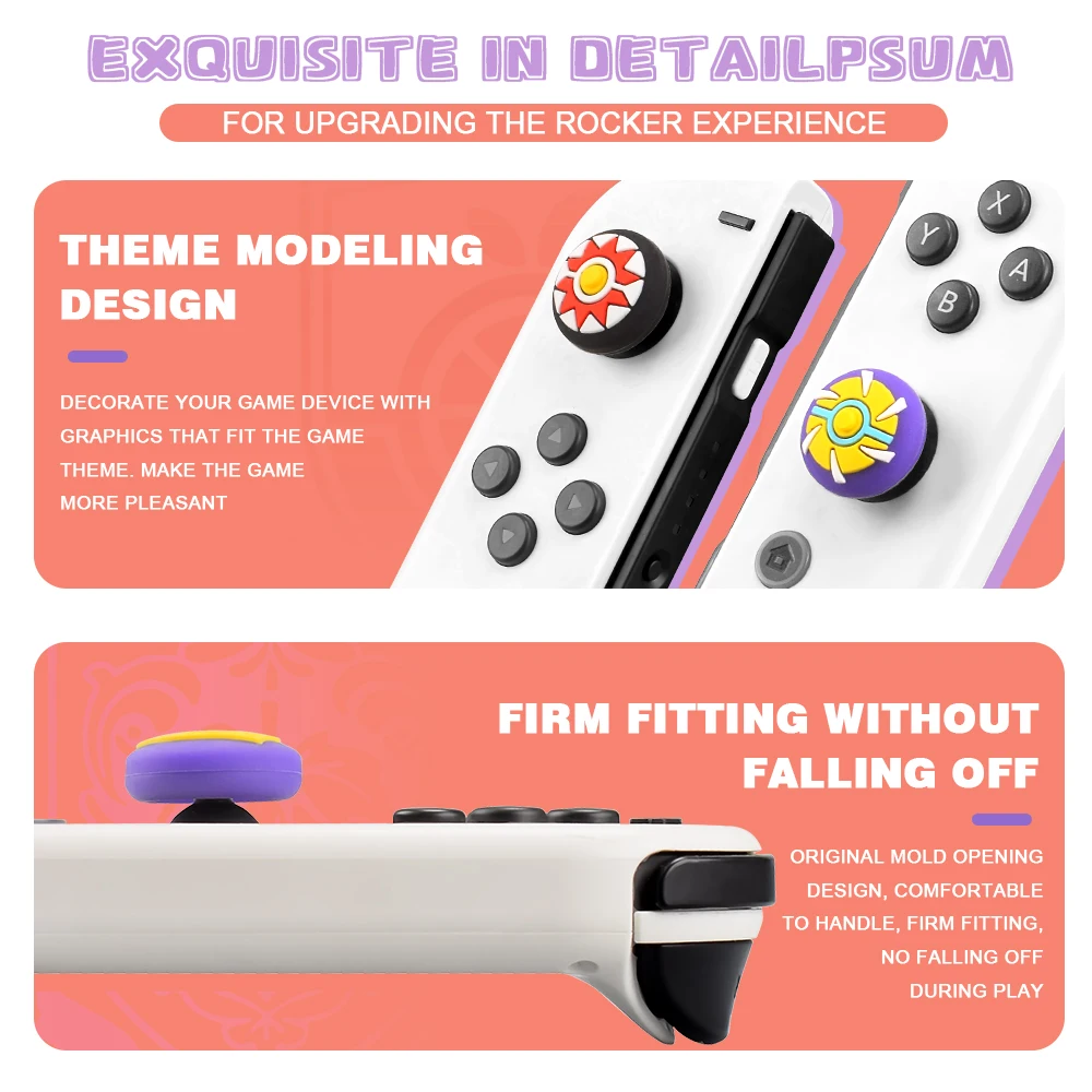 Sports Thumb Grip Compatible with Nintendo Switch/Switch OLED/Switch Lite Console, Soft Silicone Analog Stick Button Cover