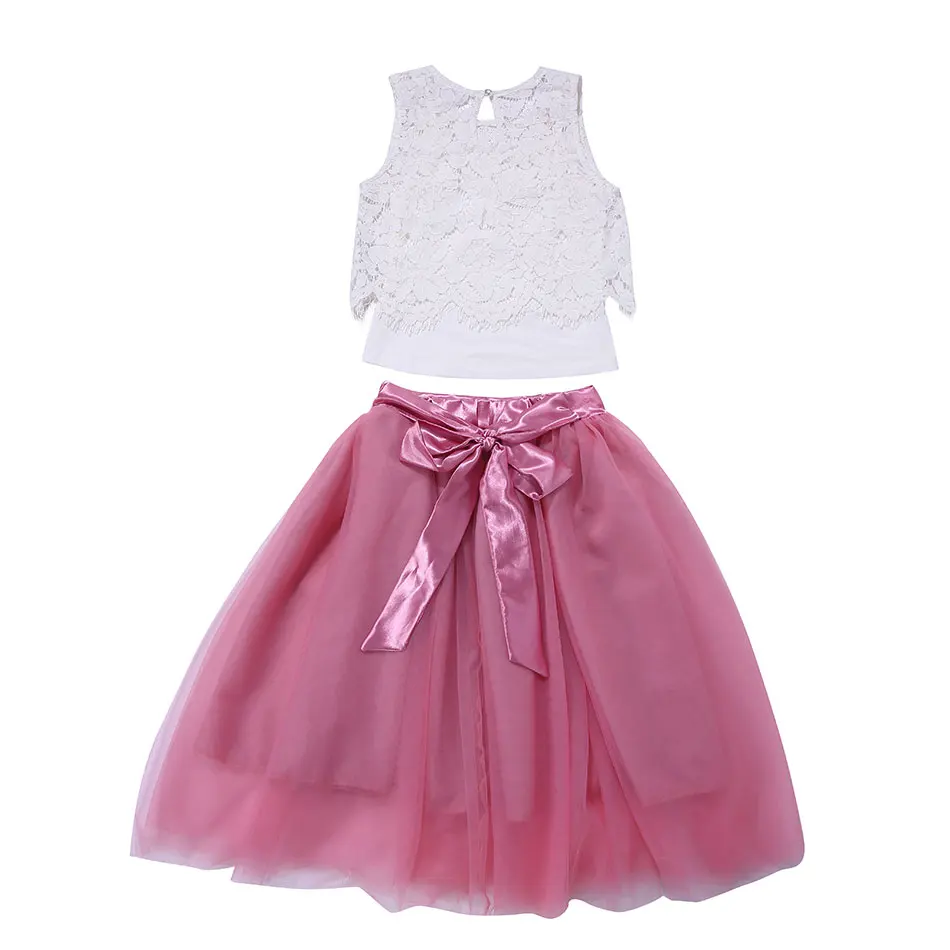
Kids boutique clothing girl vest and long layered tulle skirt set 
