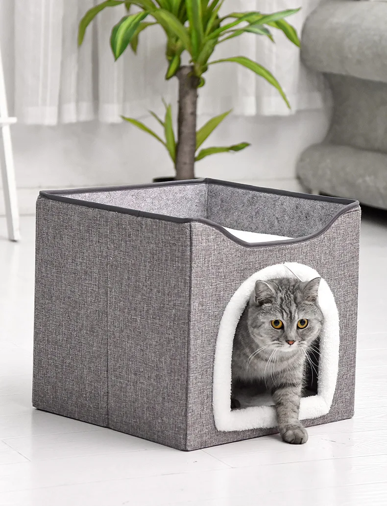 Hot Selling Wholesale New Arrival Popular Luxury Factory Price 3 In 1 High Quality Indoor Foldable Cat Cave Warm Cat Bed House