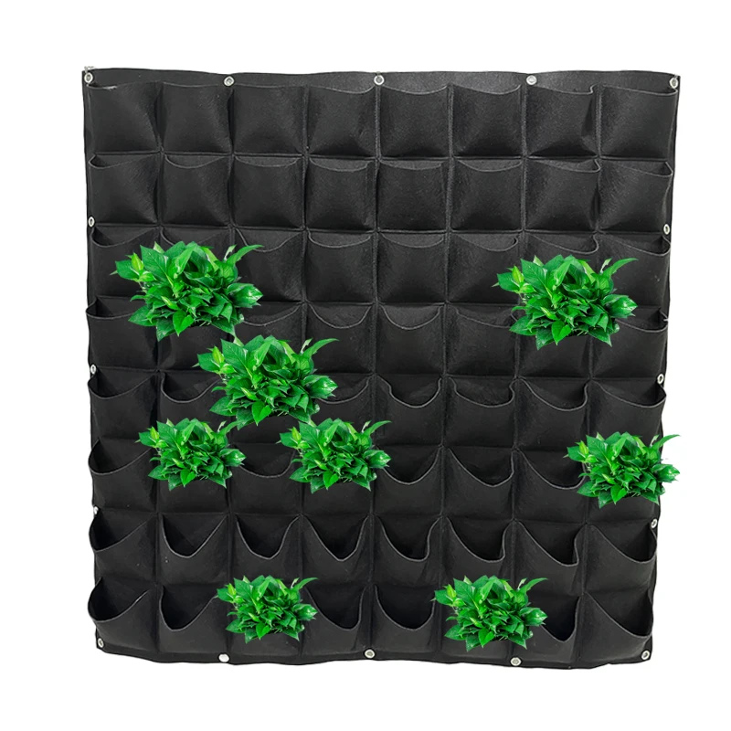 ECO-friendly Garden Planter Nursery  Felt Vertical Grow Bags with Pockets Felt Wall Planting Bag for Flower