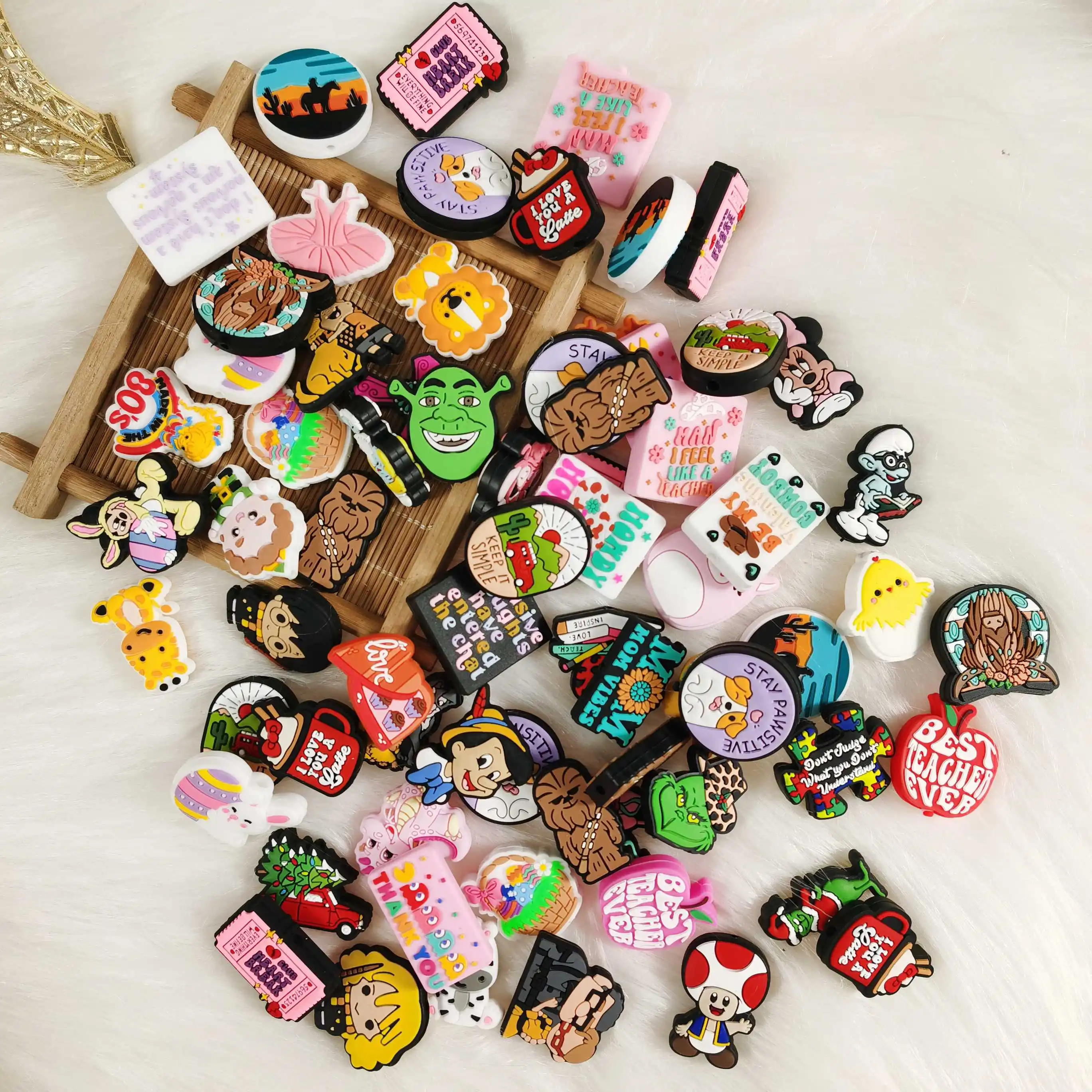 New Bpa Free Chewing Pacifier Chain Diy Show Teething Silicone Beads Toys Baby Teether New 2024 For Beaded Pen