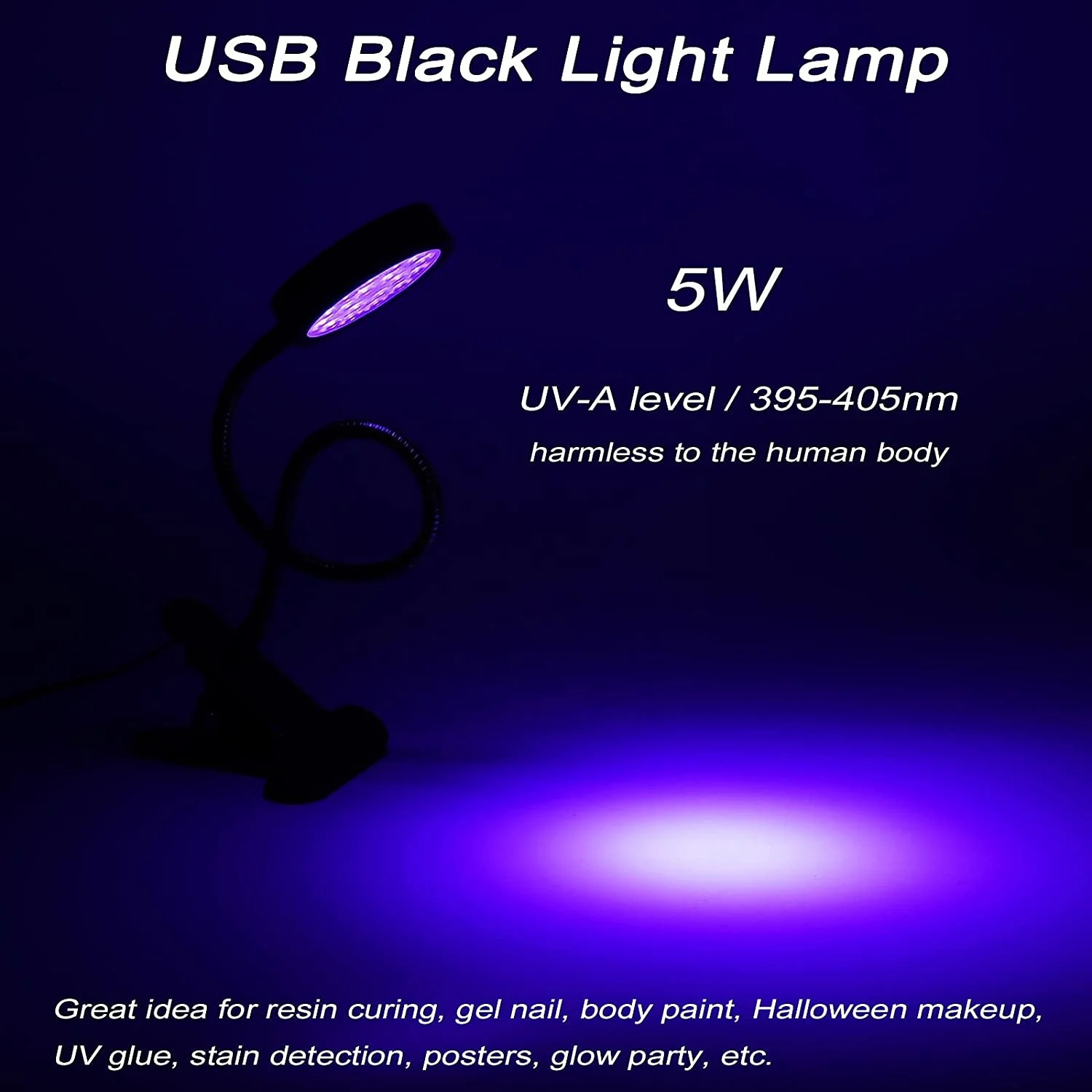 small portable UV finger drying lamp 5W black light table lamp for nail gel