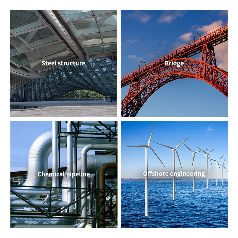 High gloss aliphatic polyurethane topcoat steel structure paint protection metal anti-corrosion anti-rust coating