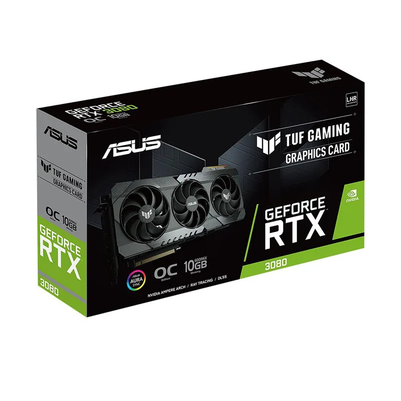 RTX3080 V2 OC Edition Graphics Card (PCIe 4.0 10GB GDDR6X LHR DisplayPort 1.4a Fan Bearings Military-grade Certification GPU)