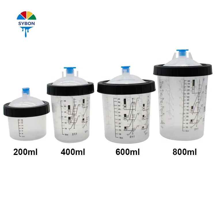 Professional Paint Mixing Cup Plastic Paint Mixing Cups Paint Hot Selling Spray Gun for Car Repair 200ml-800ml