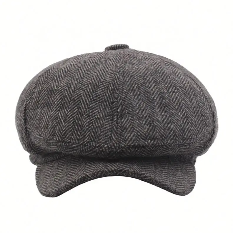Зимняя, осенняя, европейский стиль, 6 панелей, плющ, кепка газетчика для мужчин