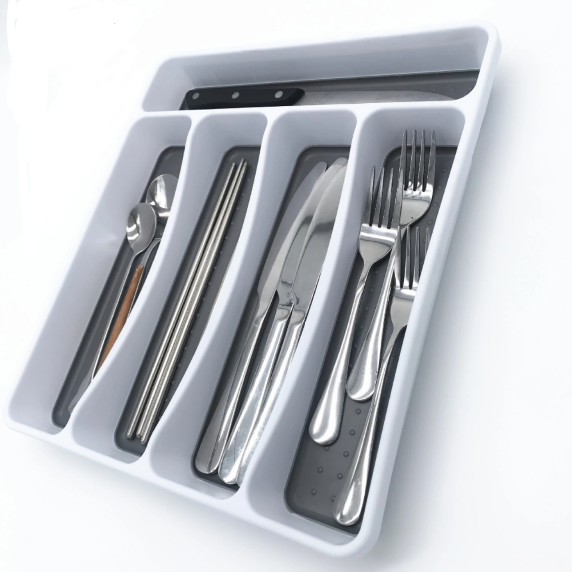 Kitchen Drawer Organizer  Pp Tpr Tableware Plastic Cutlery Tray For Spoon Fork Knife