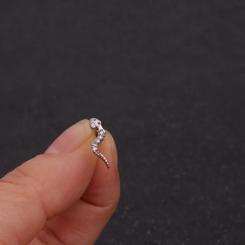 20G Stainless Steel Cartilage Piercing Helix Jewelry Cz Flower Leaf Wing Snake Butterfly Ear Stud Tragus Conch Earring Stud