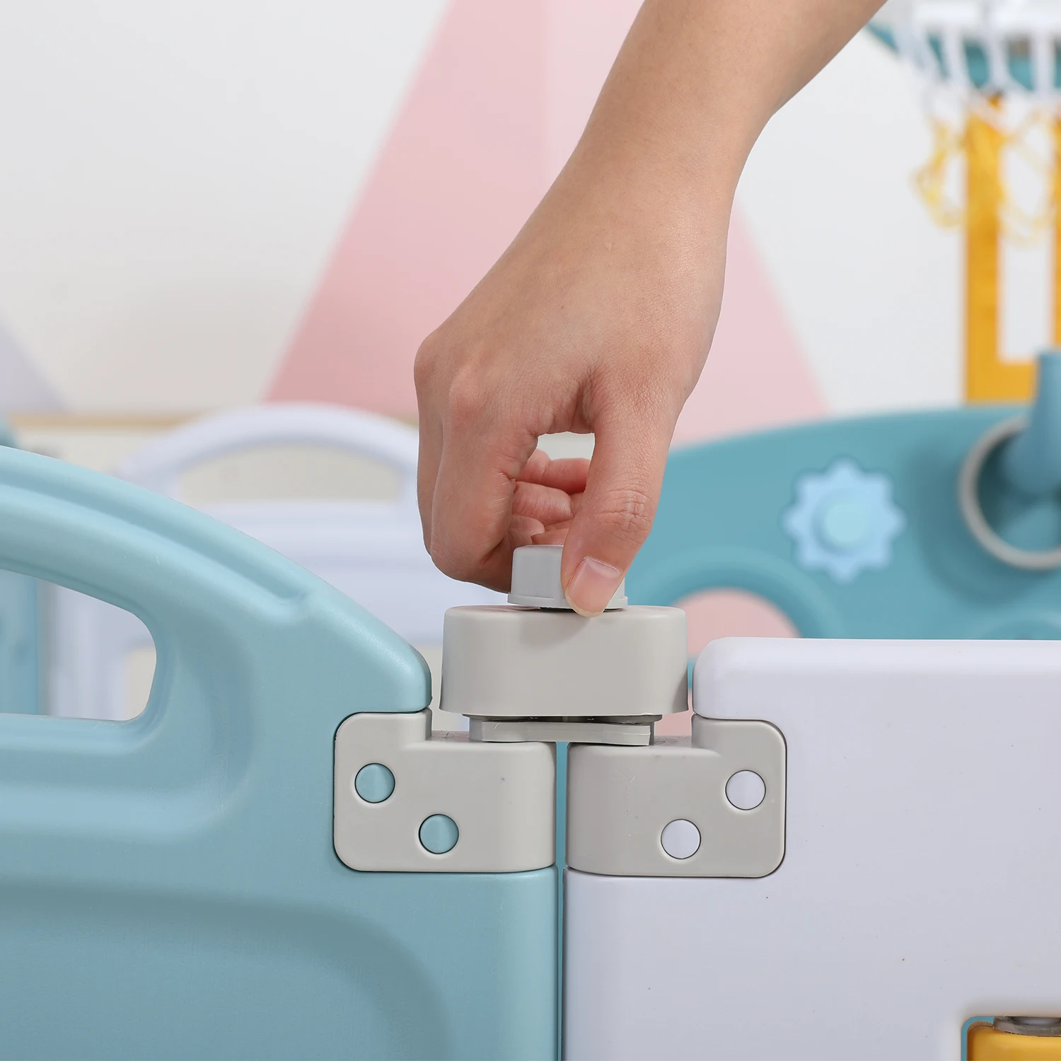 High Quality Free Installation HDPE Playpen Baby Safety Fence Corral Bebe