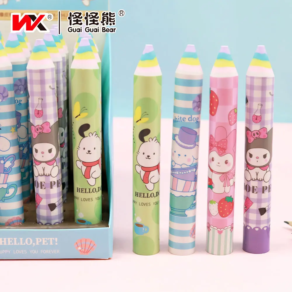 2024 New Stock Kawaii Rabbit Kitten Pencil Eraser Rubber and TPR Toy-Shaped School Supplies for Children Factory Promotion