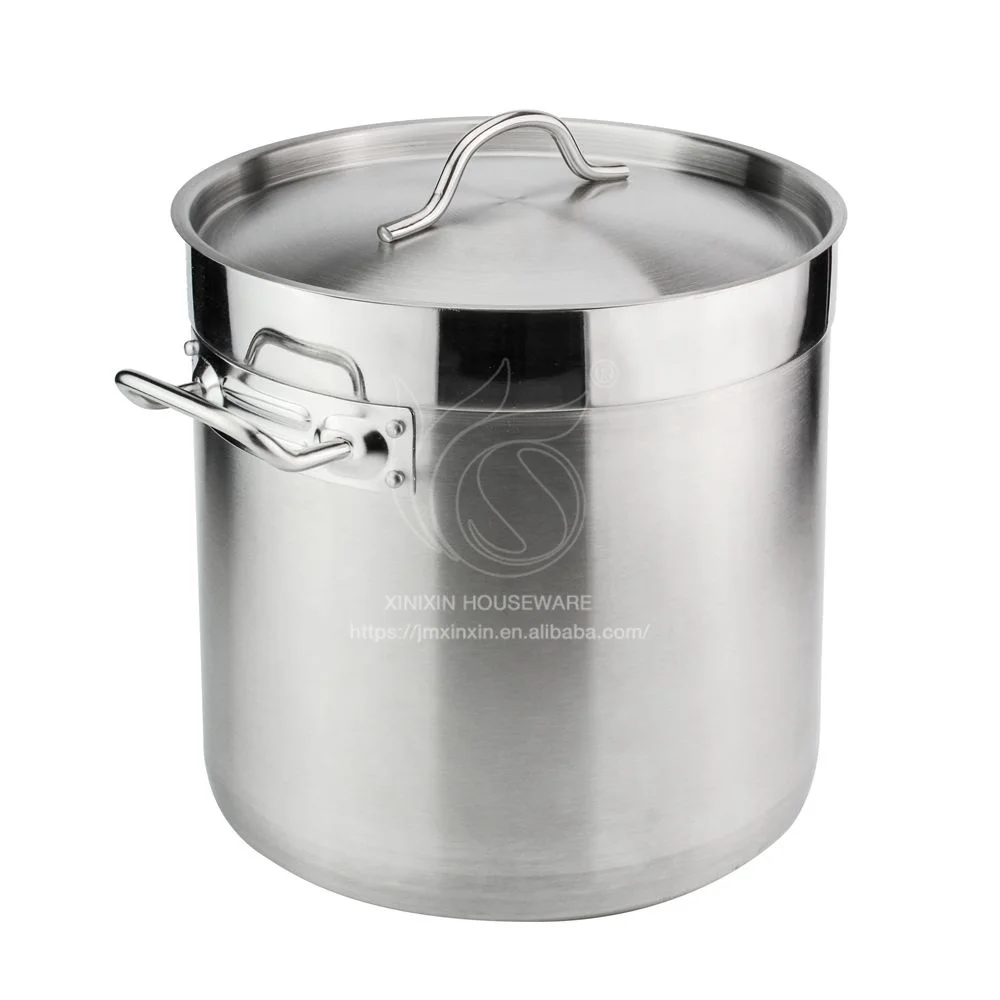 Wholesale Large Stock Cookware Commercial Cooking Pot Kitchenware Catering Equipment Stainless Steel Stock Pot
