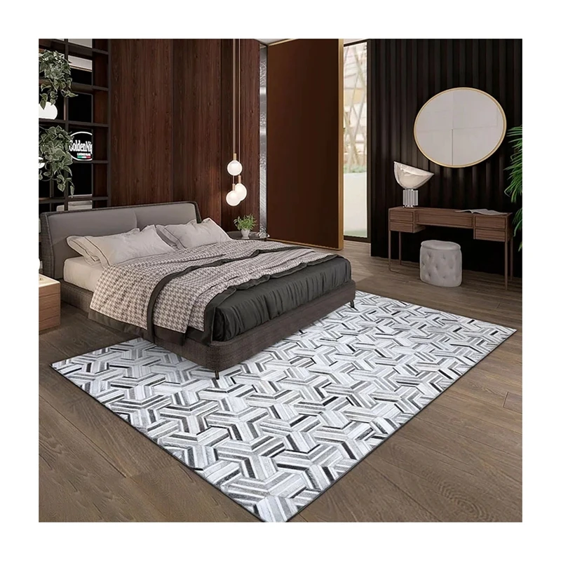 cowhide cow hide leather patchwork carpet rugs mats