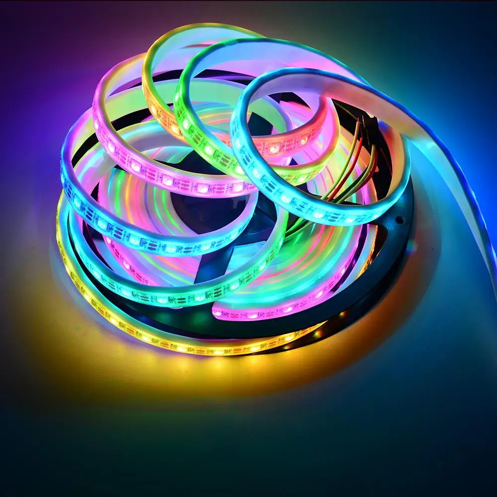 Новые трендовые световые полосы RGB 5 м 10 SMD 5050 24 В 12 полосатая Лента светодиодная уличная