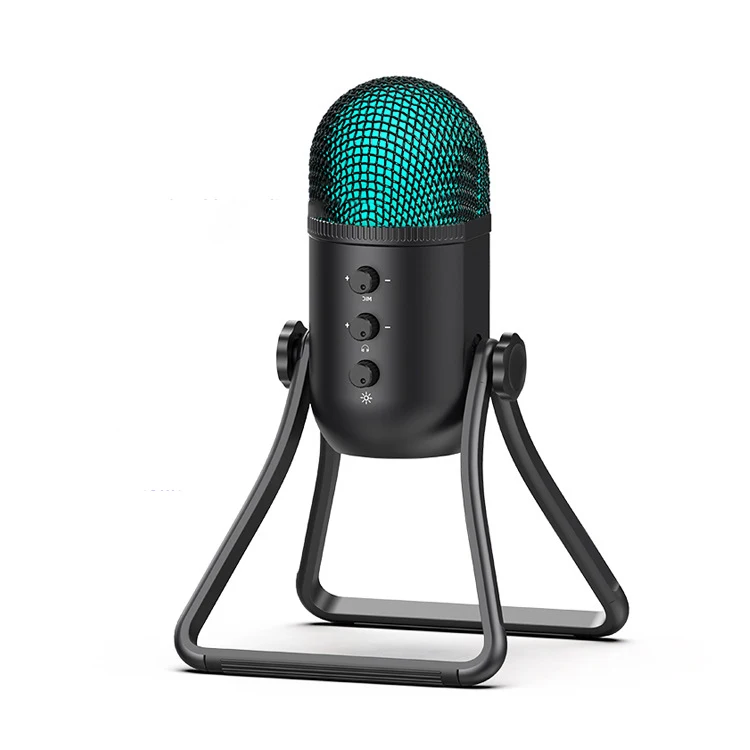 USB capacitor RGB microphone set net red live K song recording home phone computer games cable microphone